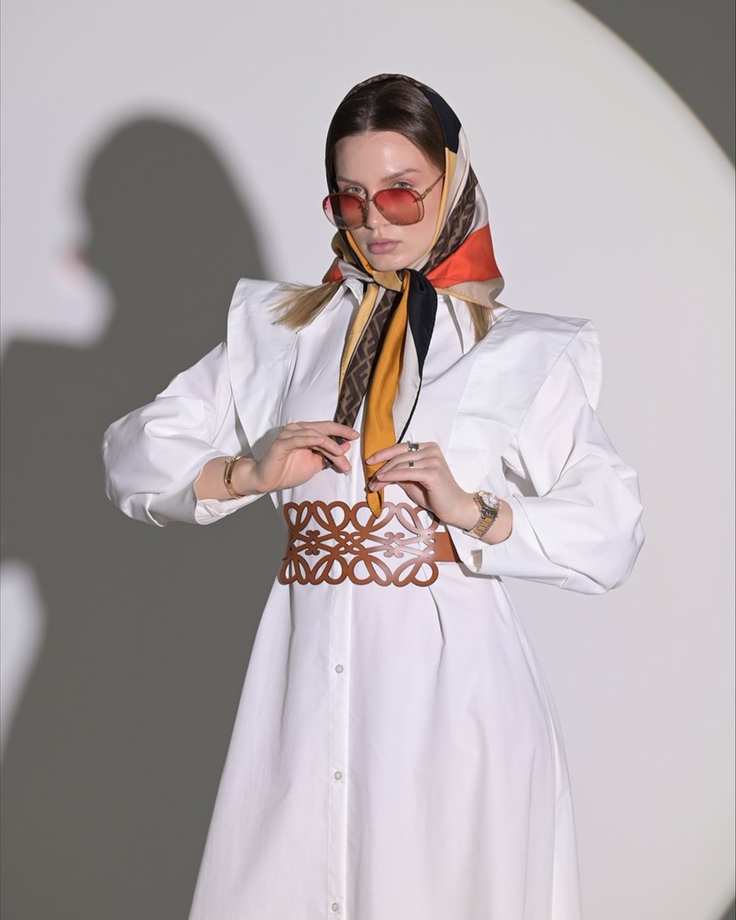 White Dress with sleeves, unique and strange shape