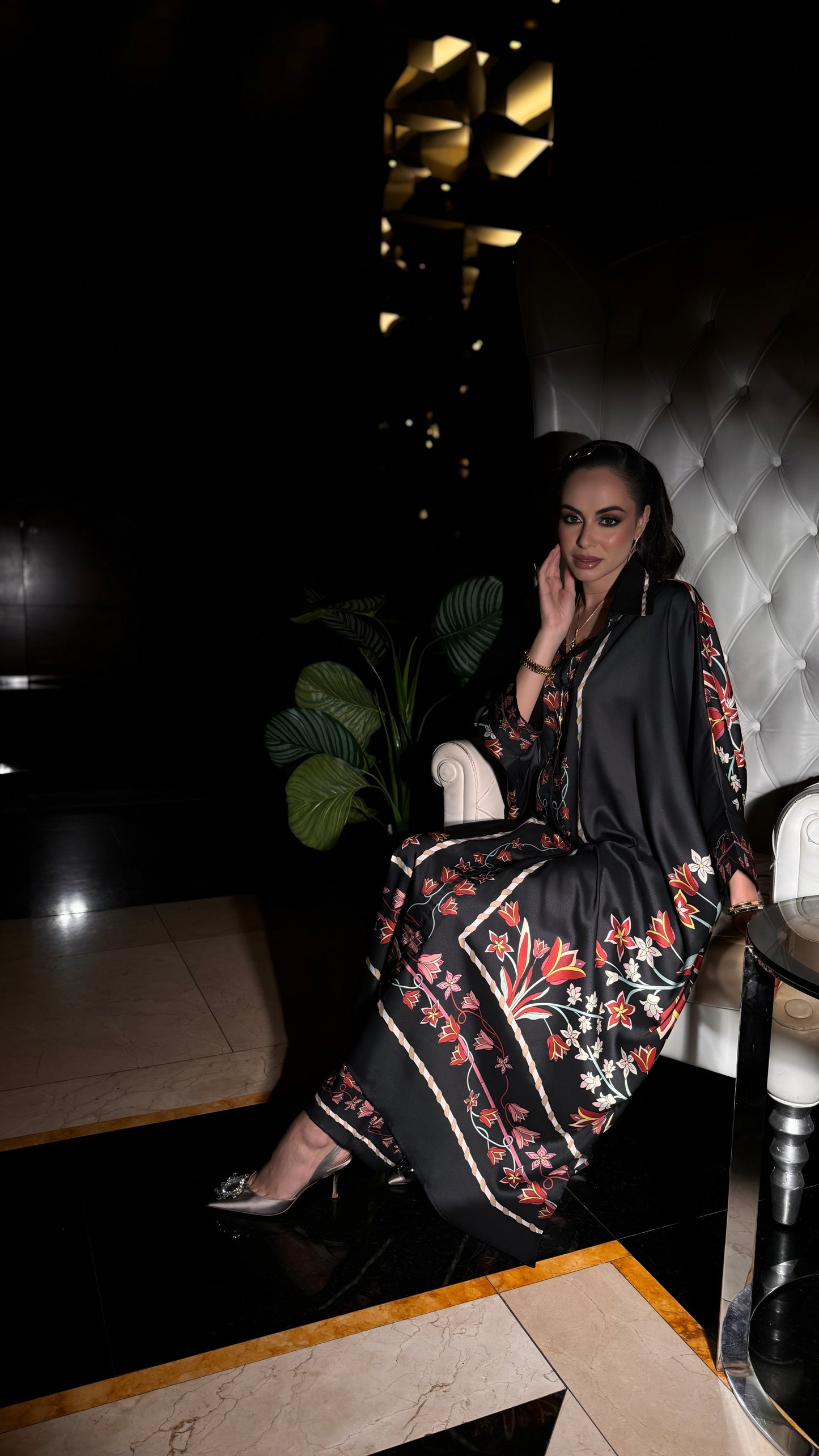 Stunning Maxi Dress and Pants Set with Floral Embroidery