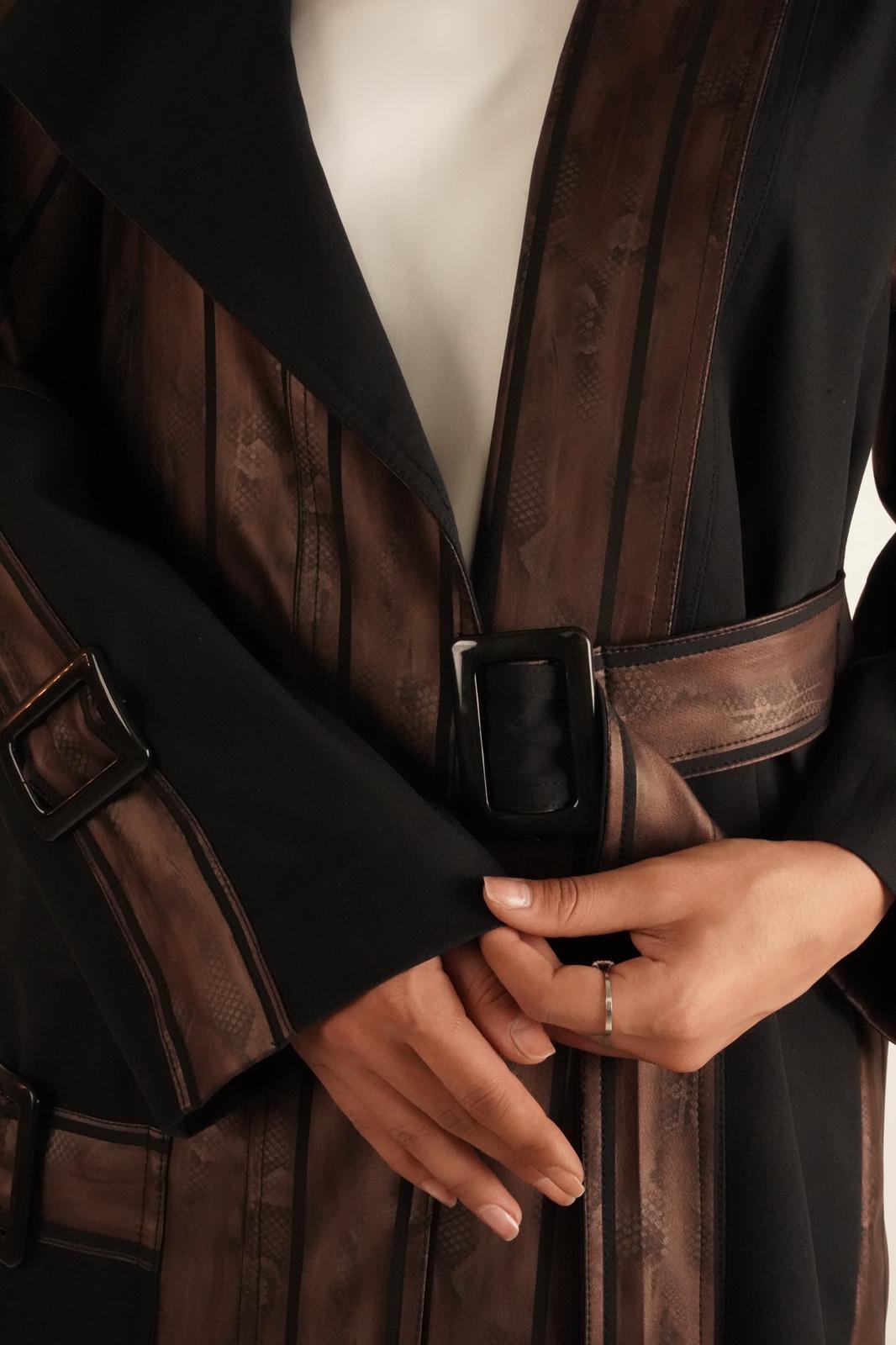 Abaya, shiny brown color