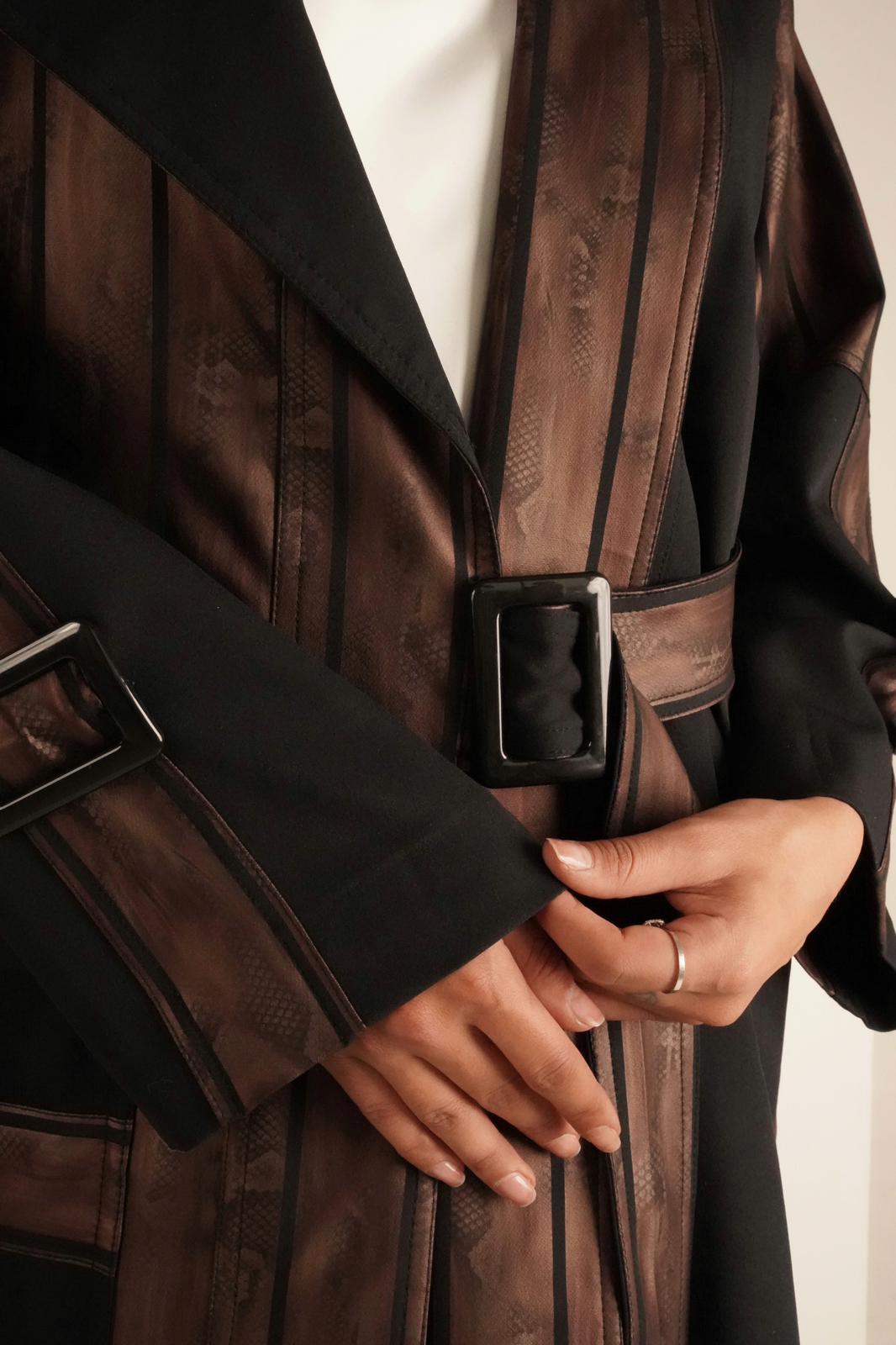 Abaya, shiny brown color