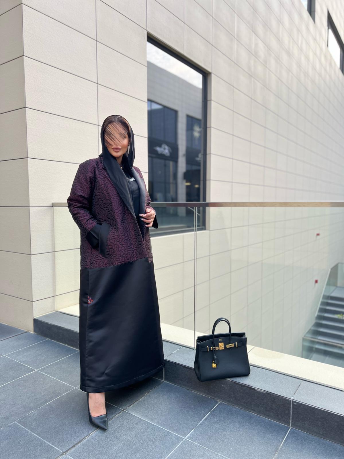 Dark purple embellished abaya