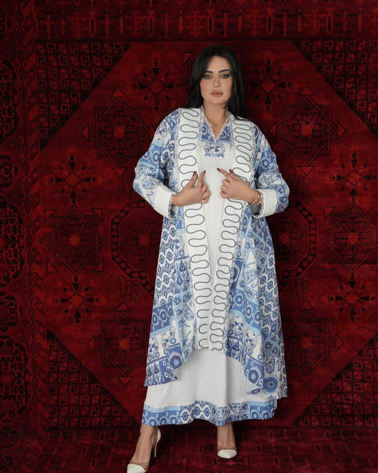 Loose blue patterned Dress