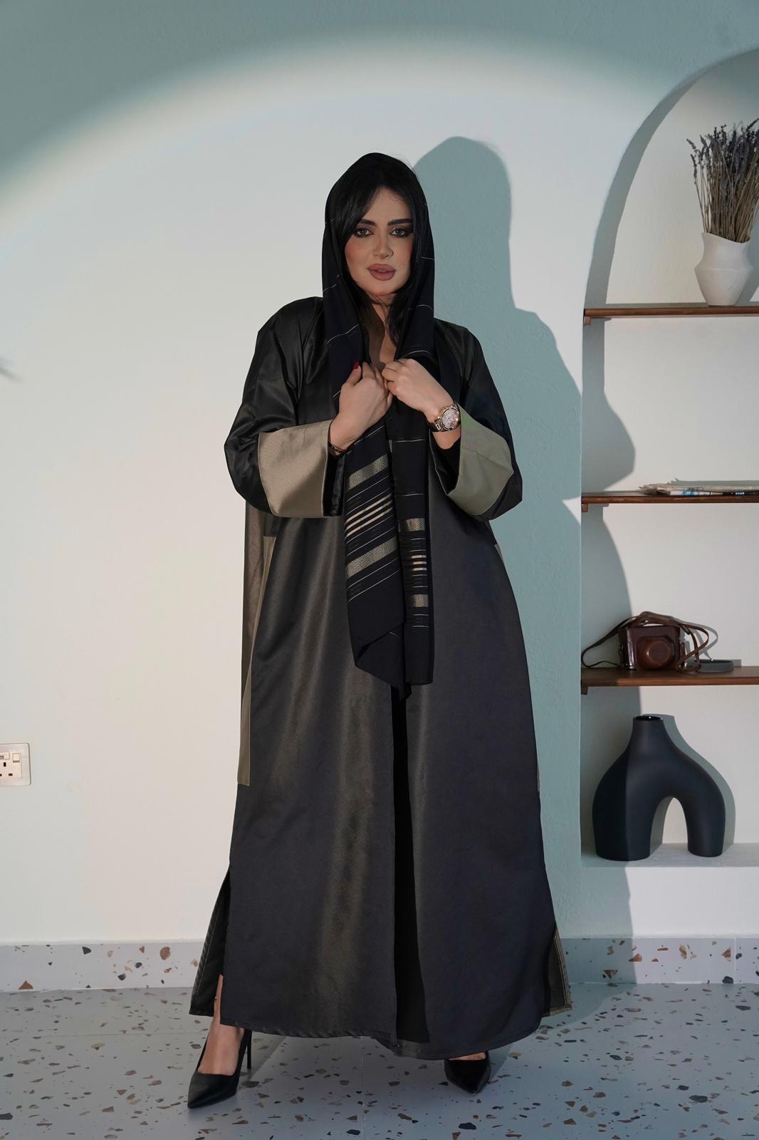 Comfortable Abaya in shiny olive color