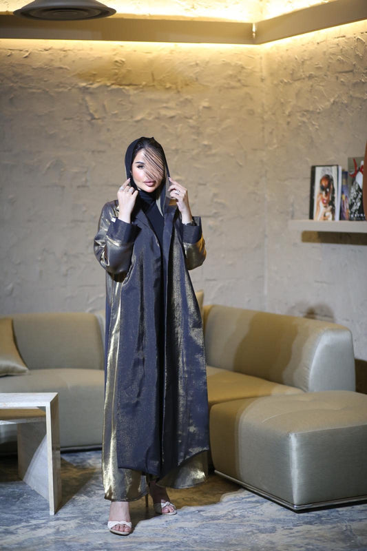 Abaya with golden shine