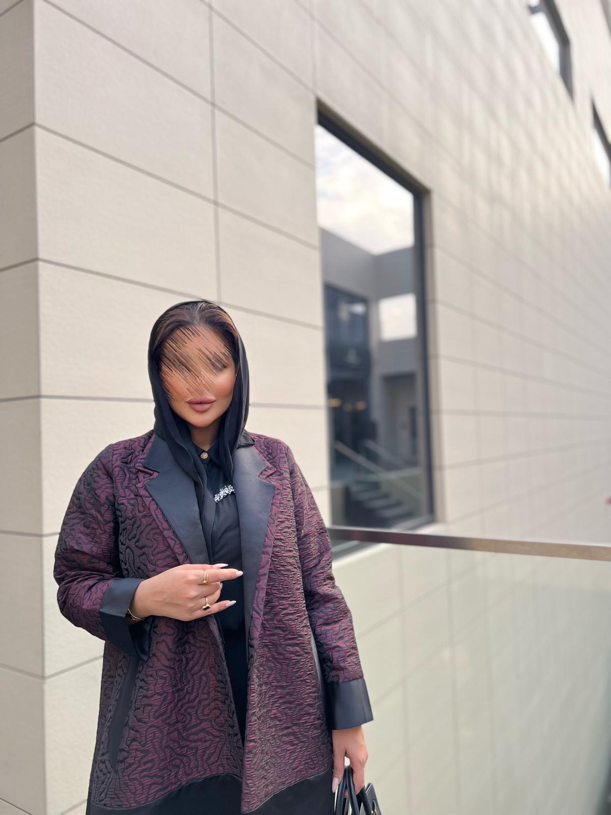 Dark purple embellished abaya