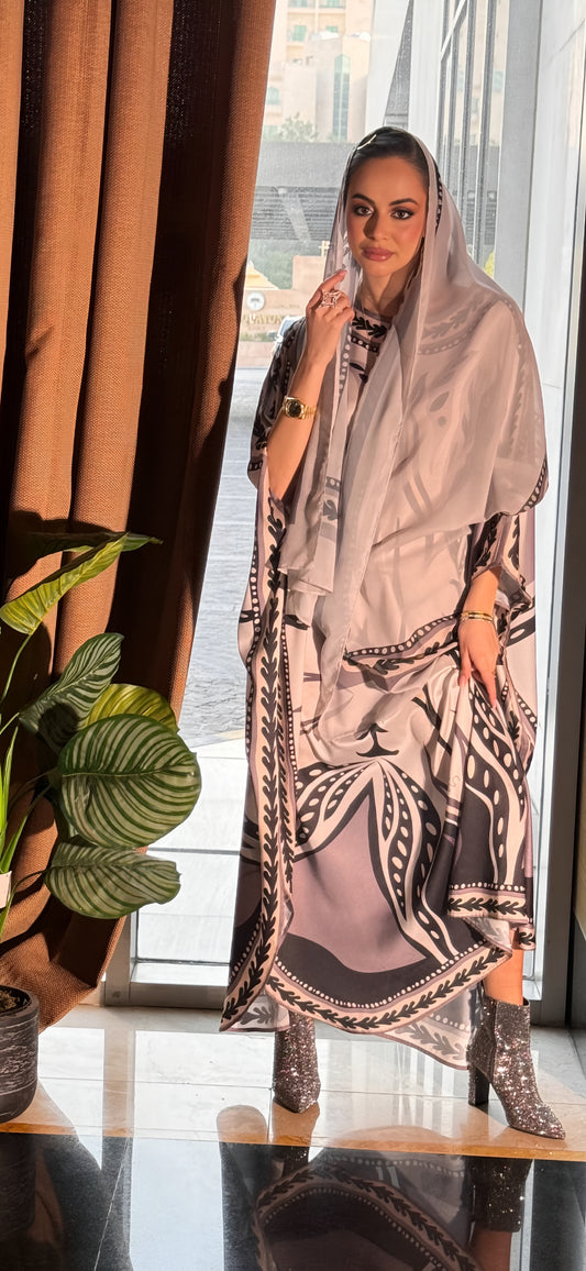 Sophisticated Silk Kaftan with Elegant Patterns