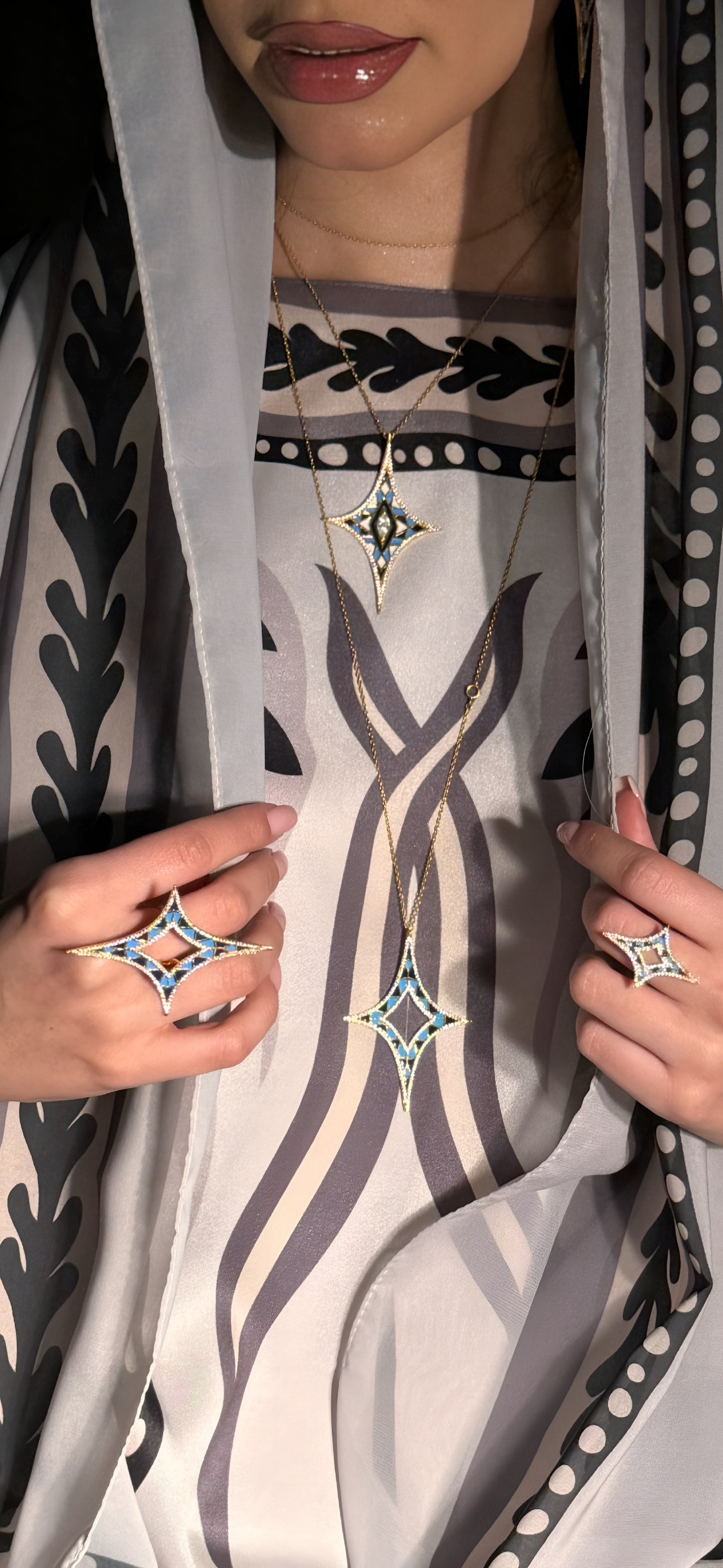 Elegant Silk Kaftan with Chiffon Hijab