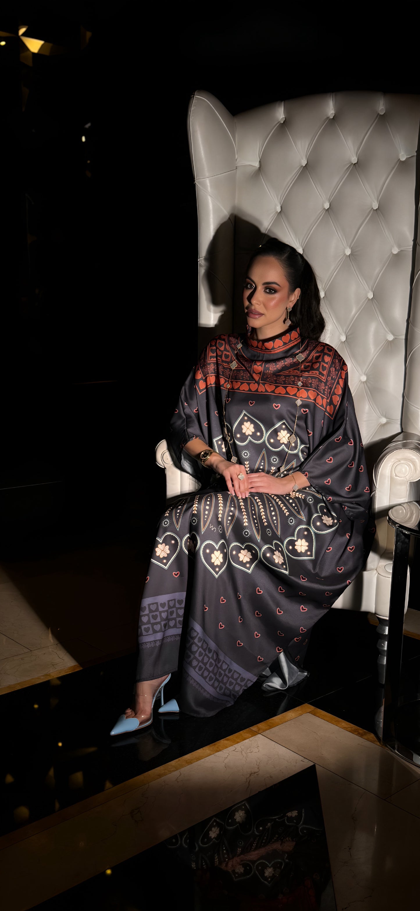 Luxurious Silk Kaftan with Intricate Patterns