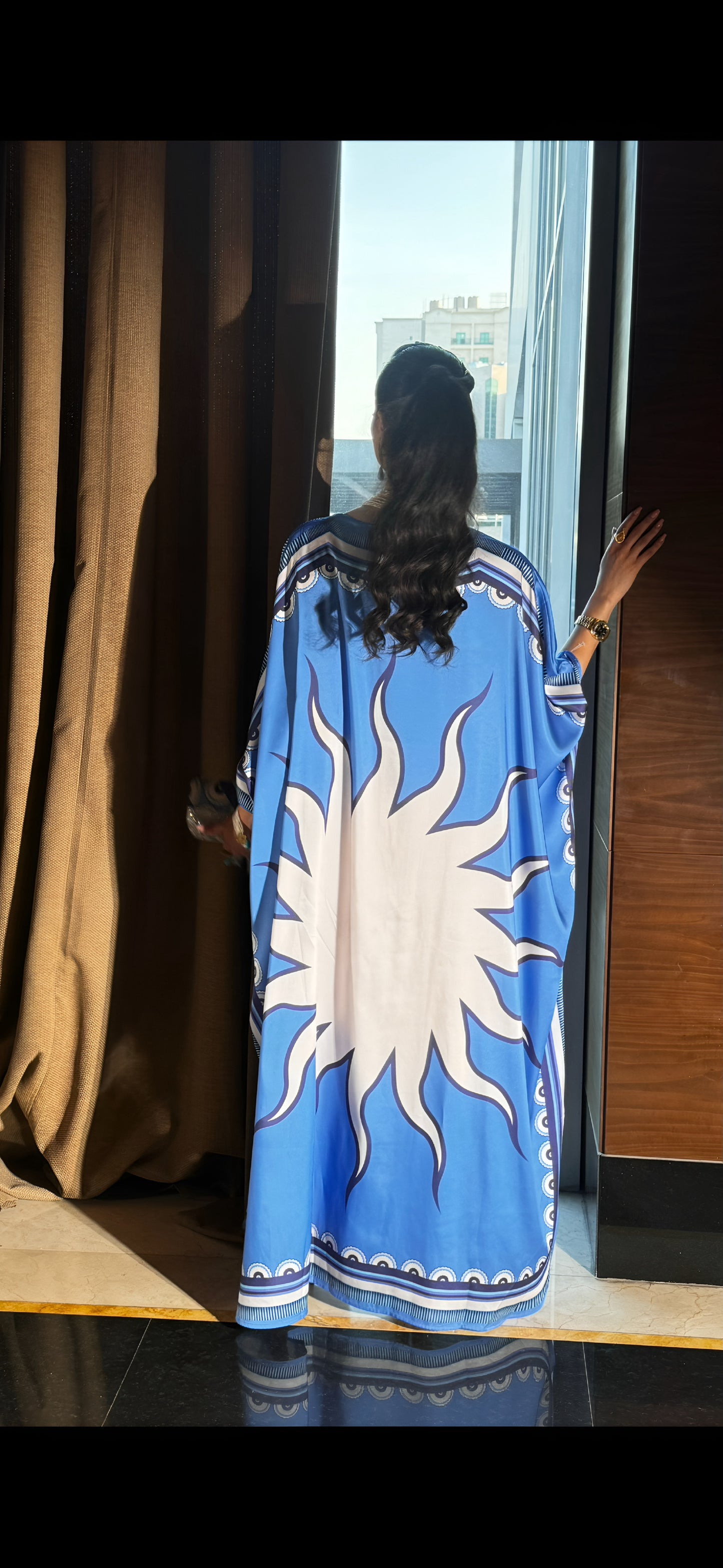 Elegant Silk Kaftan with Matching Clutch