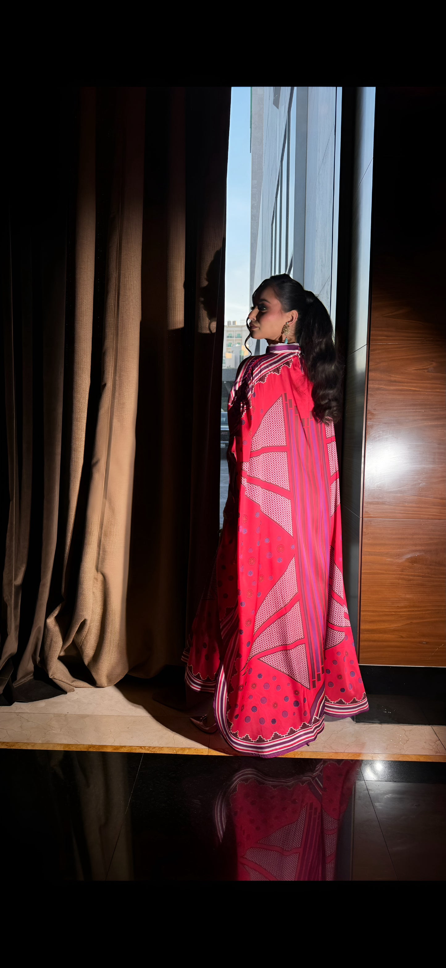 Exquisite Silk Kaftan with Vibrant Patterns