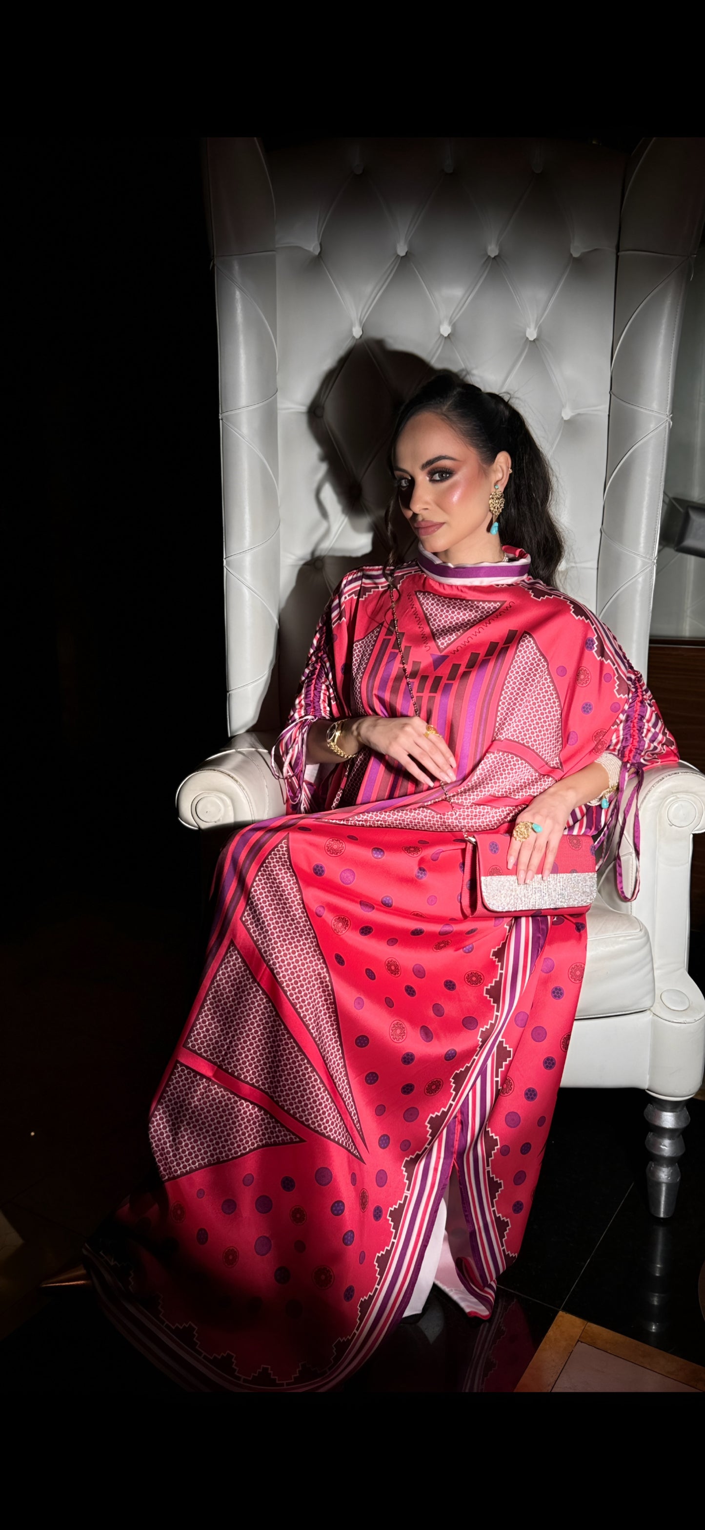 Exquisite Silk Kaftan with Vibrant Patterns