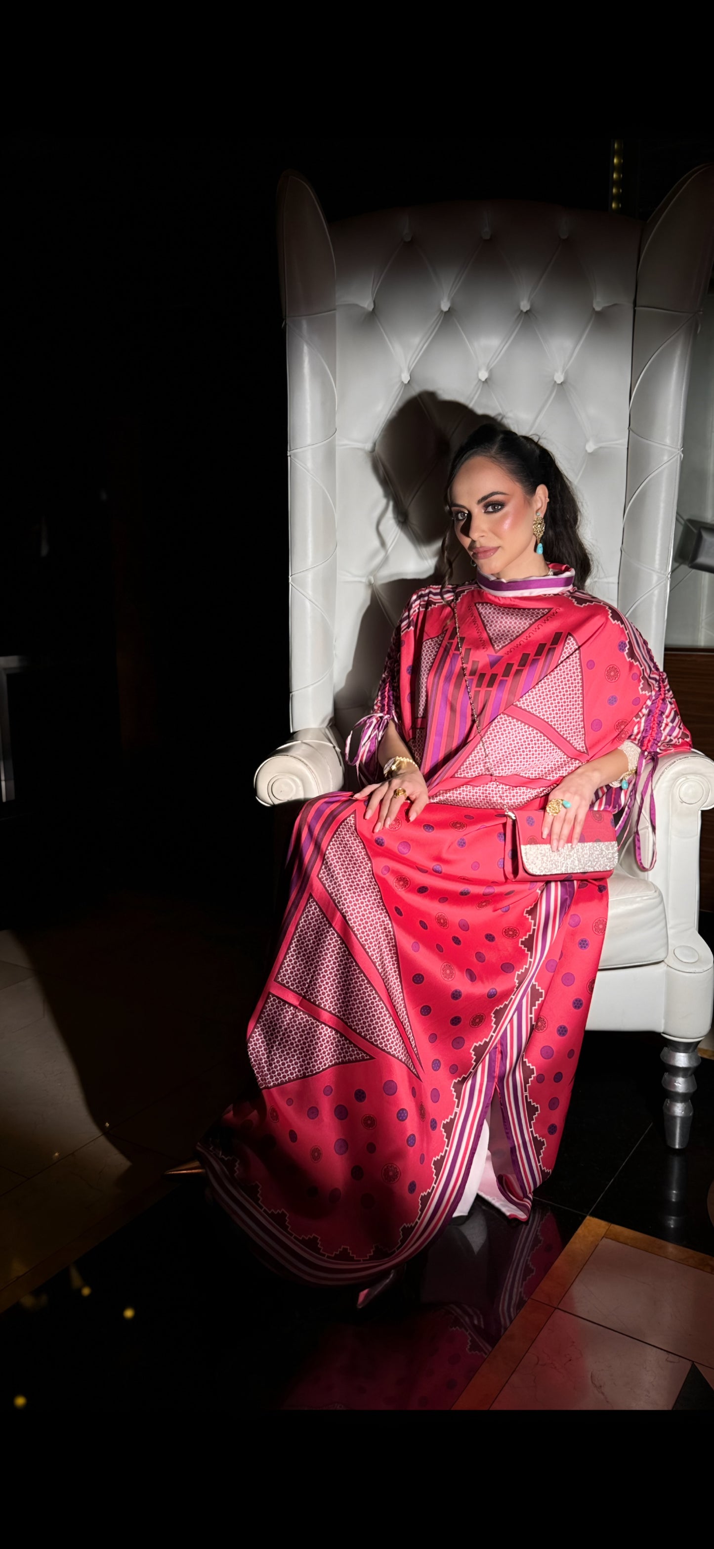 Exquisite Silk Kaftan with Vibrant Patterns