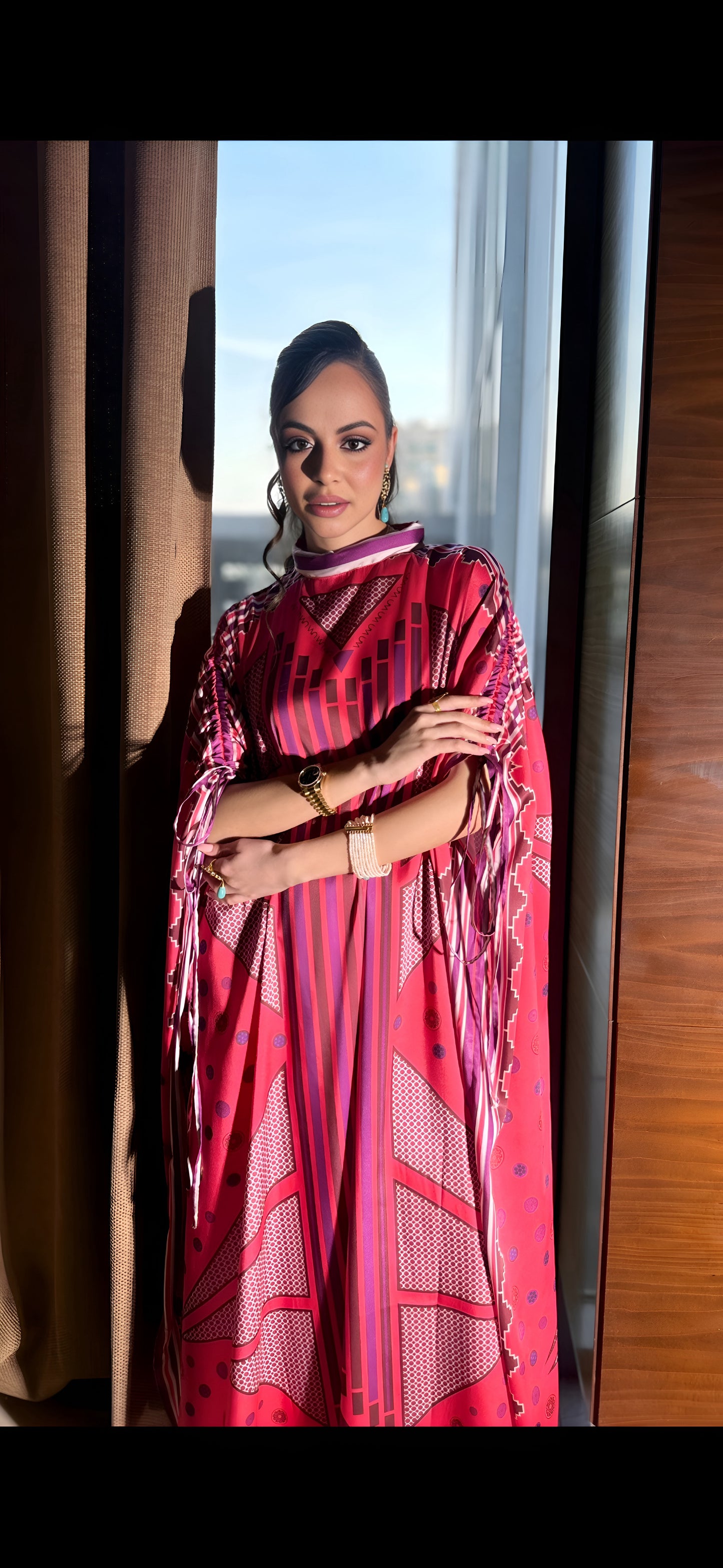 Exquisite Silk Kaftan with Vibrant Patterns