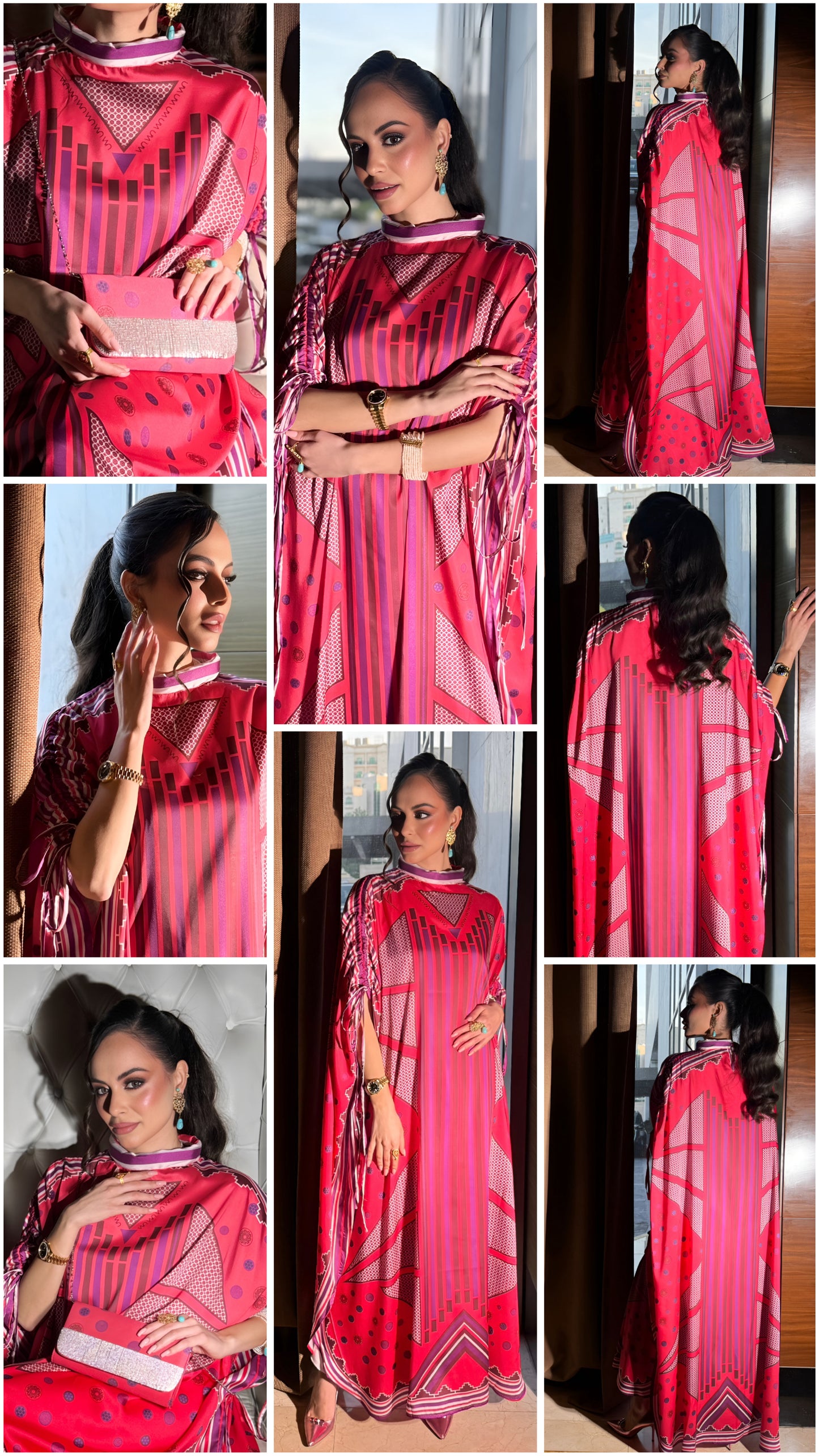 Exquisite Silk Kaftan with Vibrant Patterns