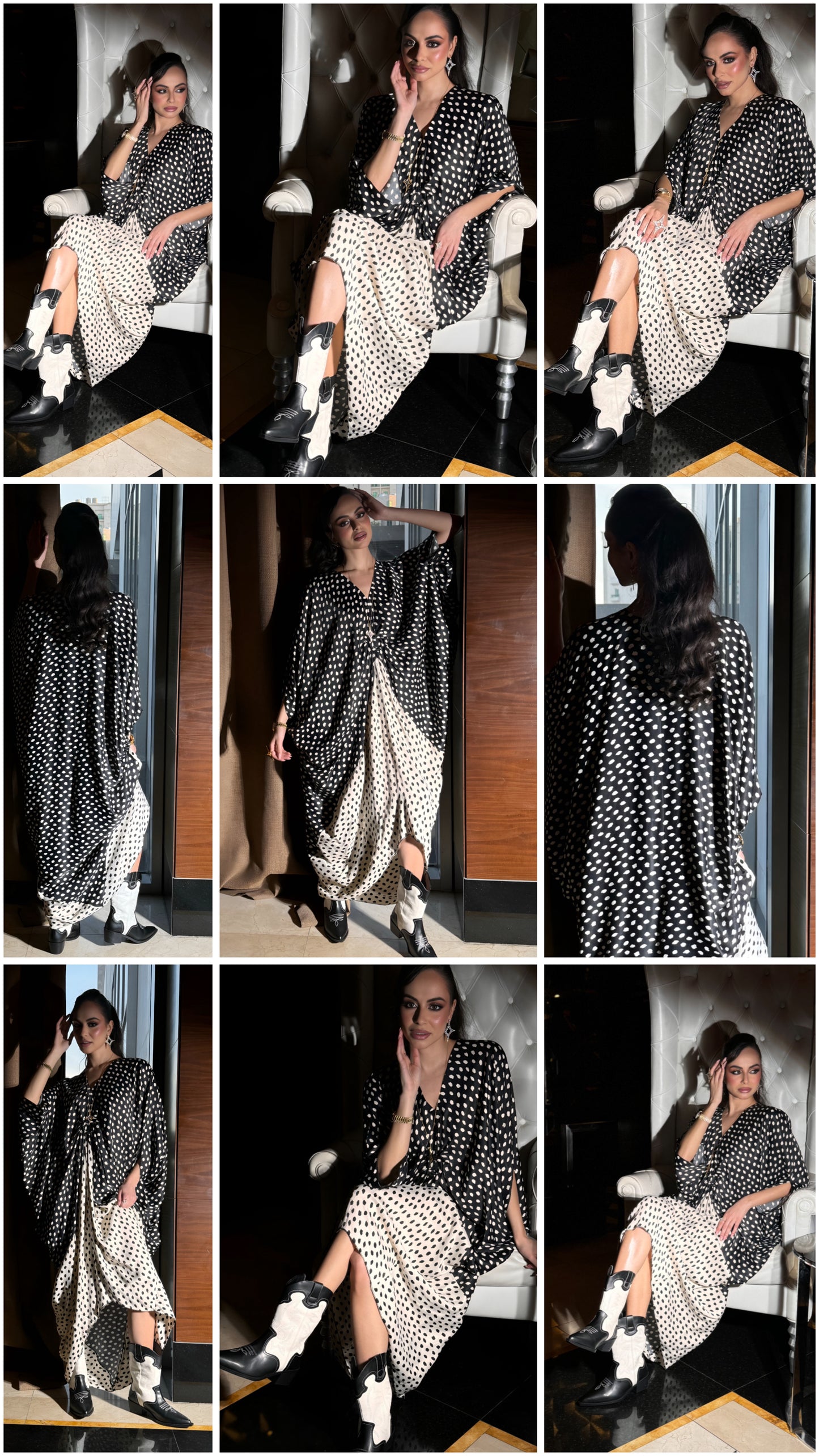Dress crafted from a blend of cotton and silk