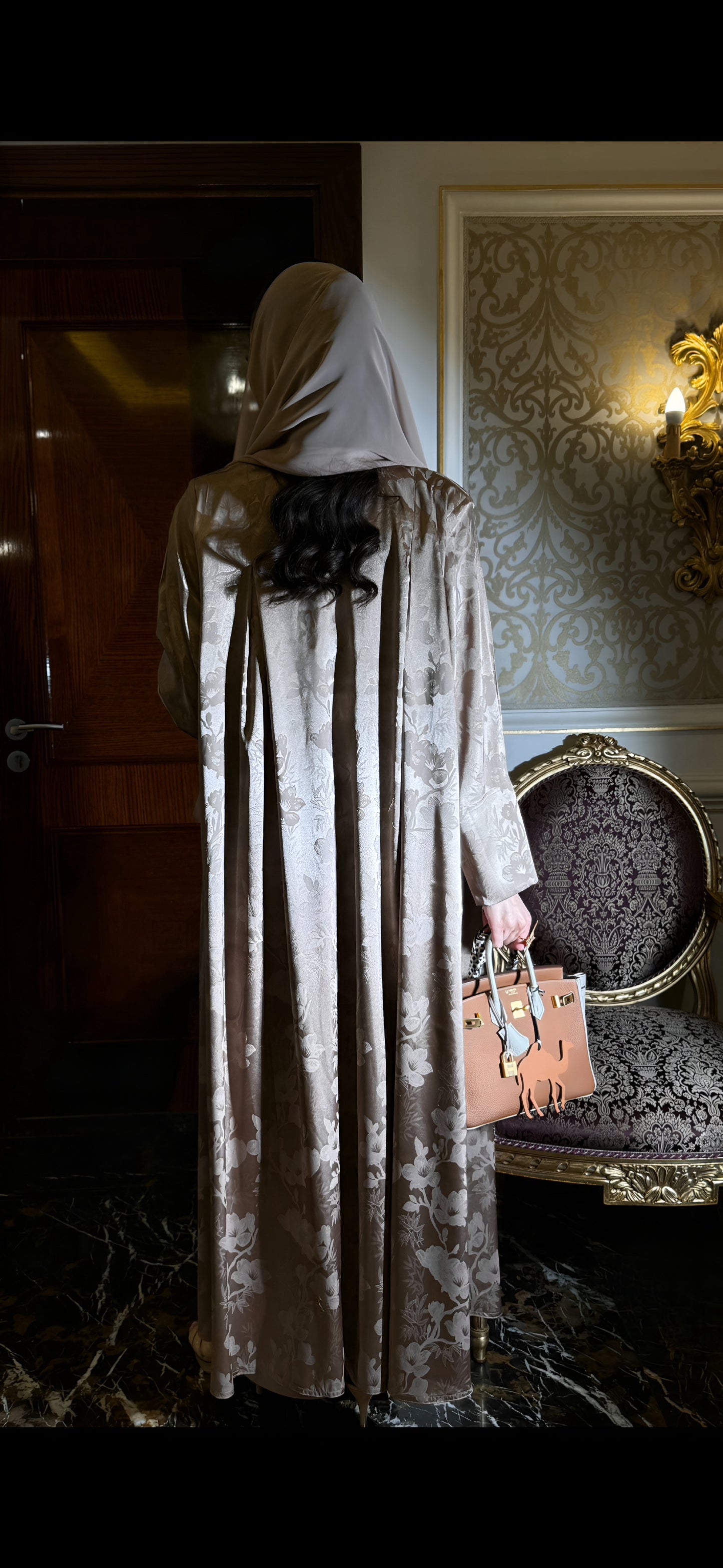 Elegant Silk Abaya with Inner Dress