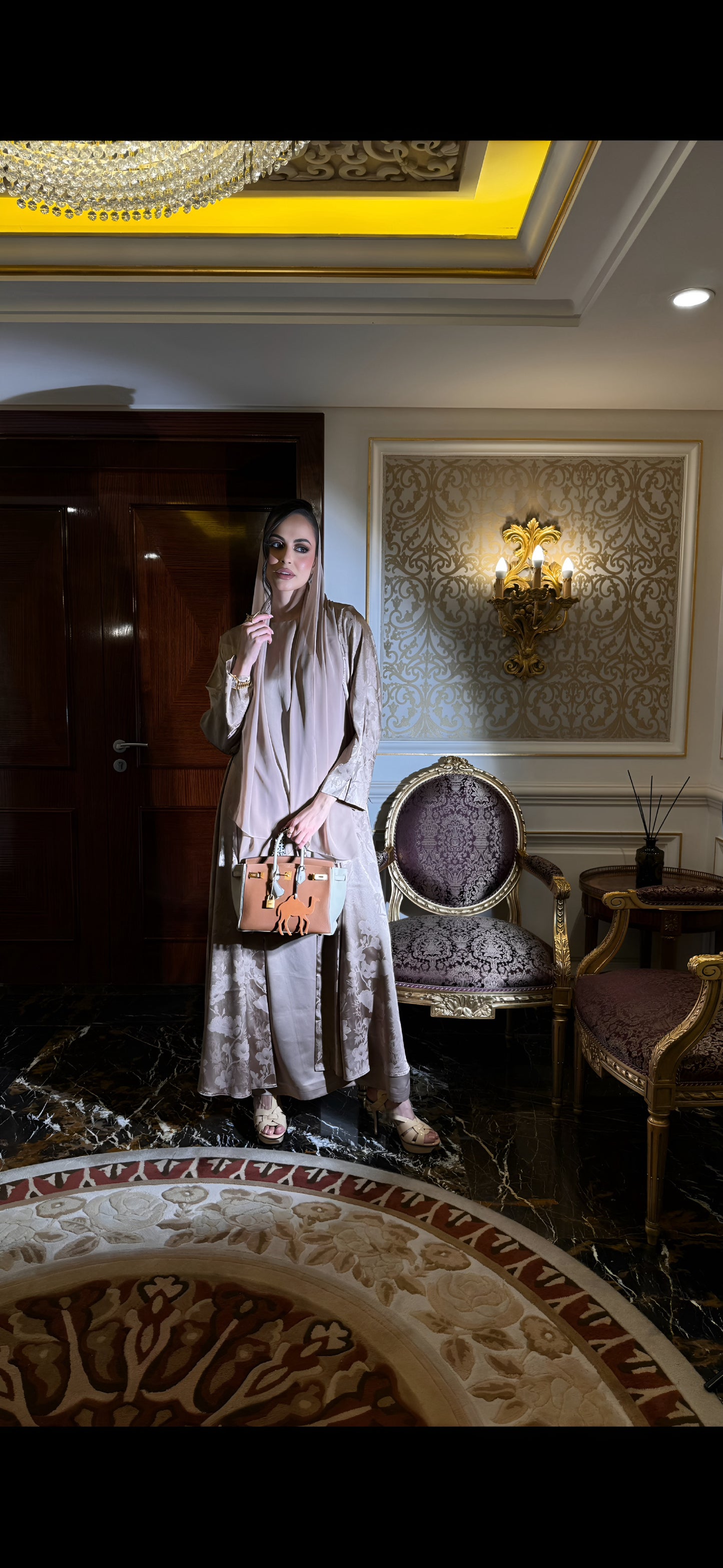Elegant Silk Abaya with Inner Dress