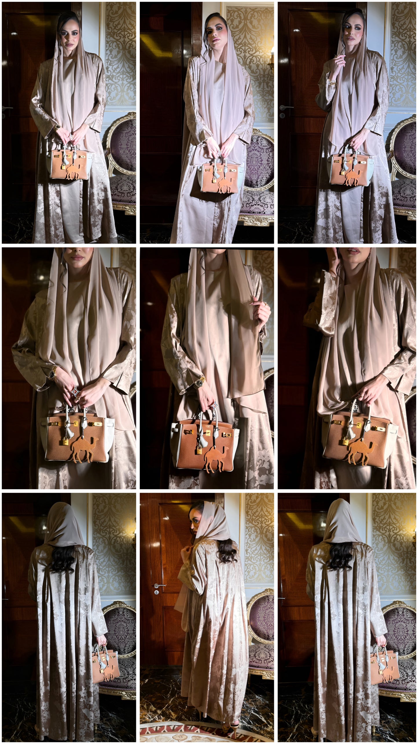 Elegant Silk Abaya with Inner Dress