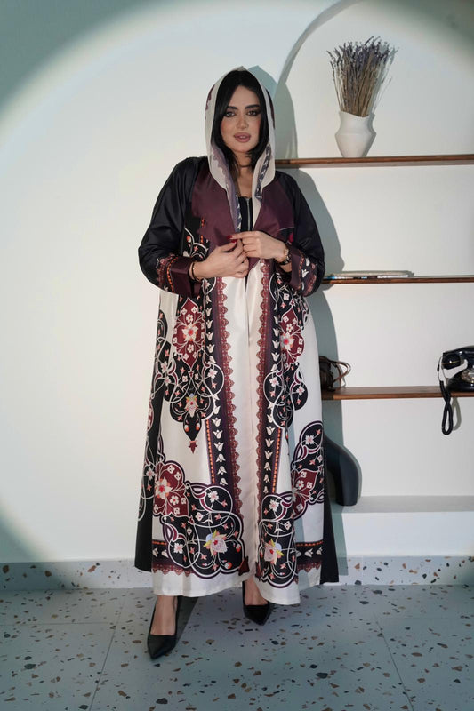 Loose purple abaya with embellishments