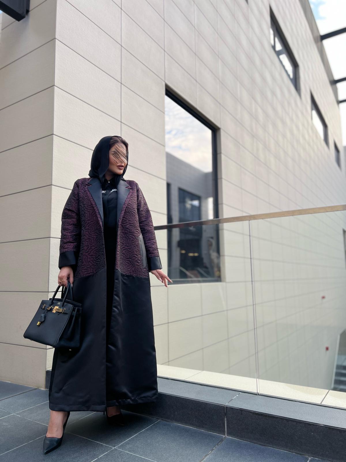 Dark purple embellished abaya