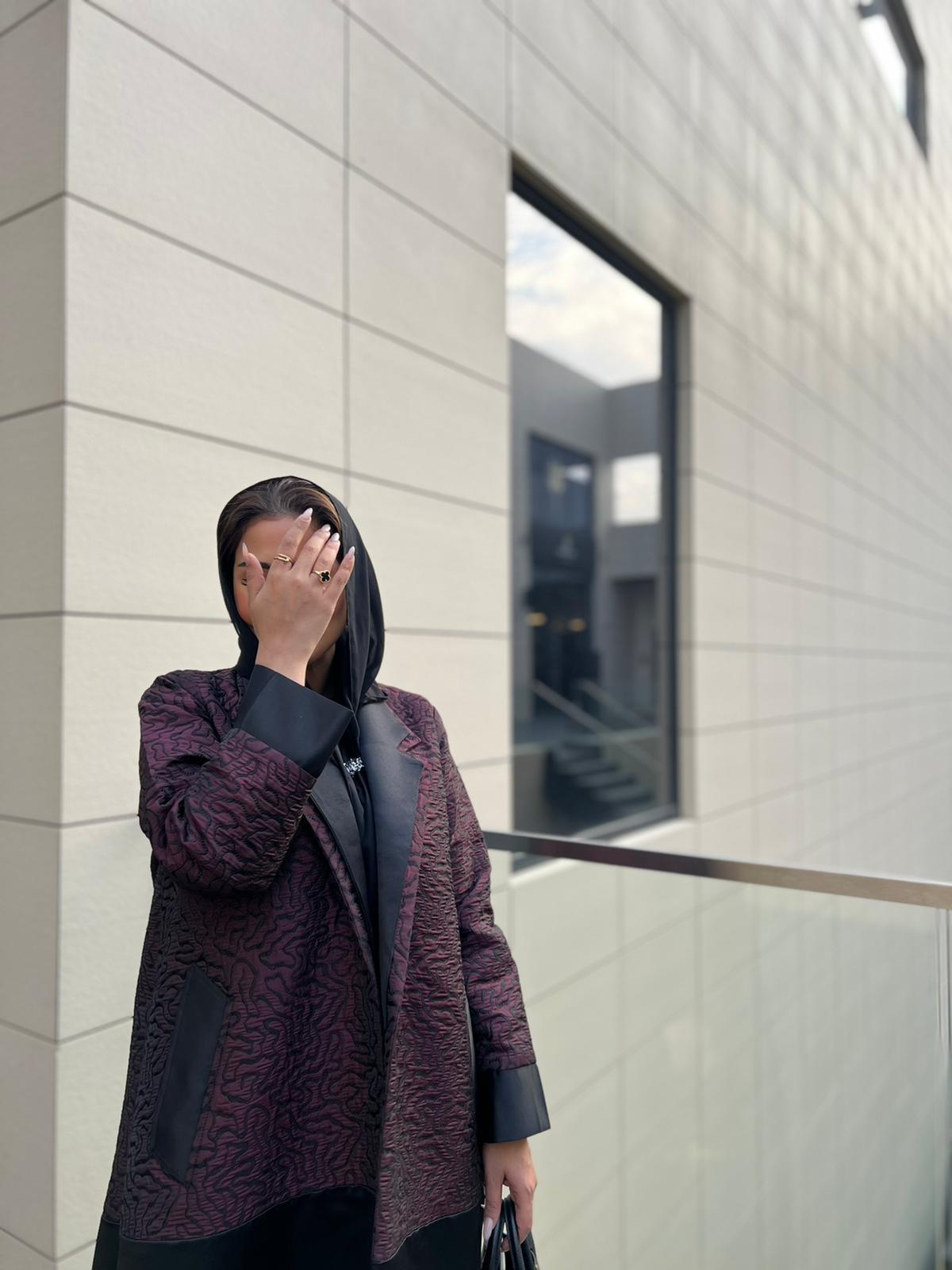 Dark purple embellished abaya